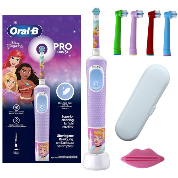 Elektrická zubná kefka Oral-B Vitality PRO D103 Kids 3+ Princess s puzdrom